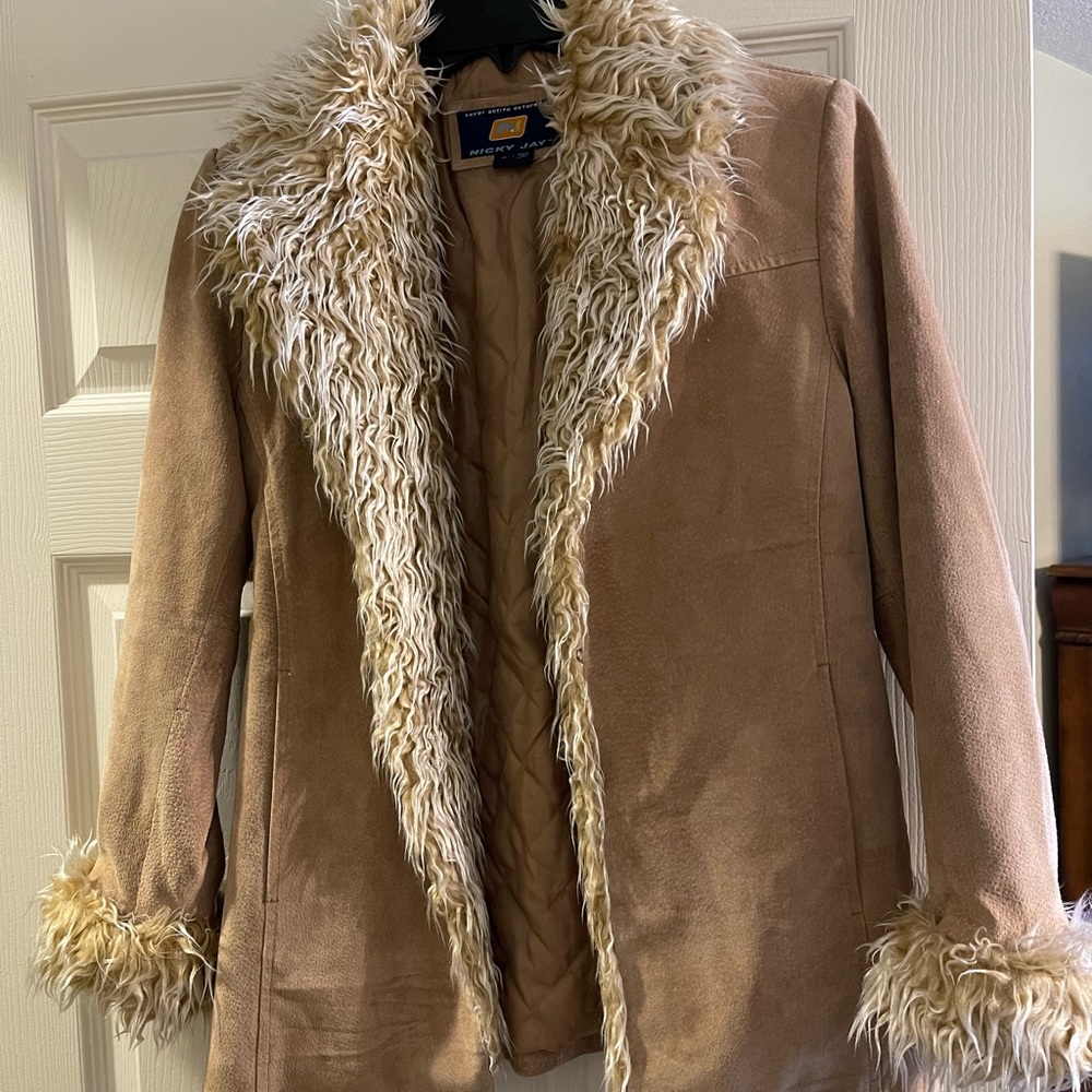 Nicki Jay Tan Leather/Faux Fur Jacket!